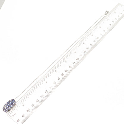 Chuck Clemency 925 Sterling Silver Real Tanzanite Cable Chain Necklace 20"
