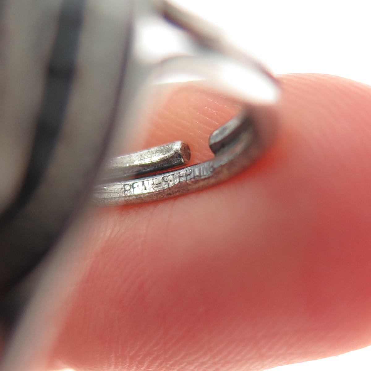 BEAU Sterling Silver Antique Art Deco Filigree Oxidized Adjustable Ring Size 6