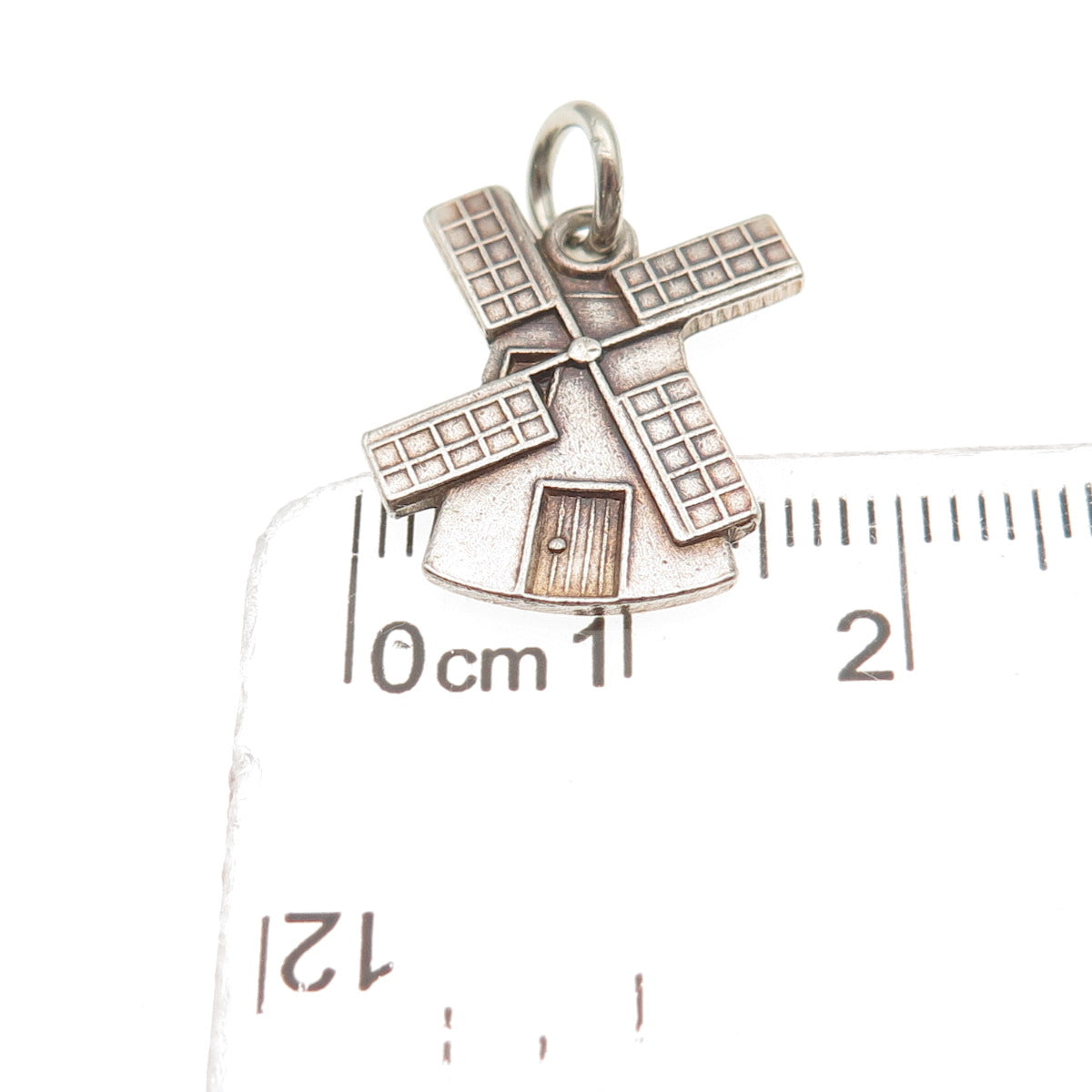 Sook 925 Sterling Silver Vintage Windmill Oxidized Mini Charm Pendant