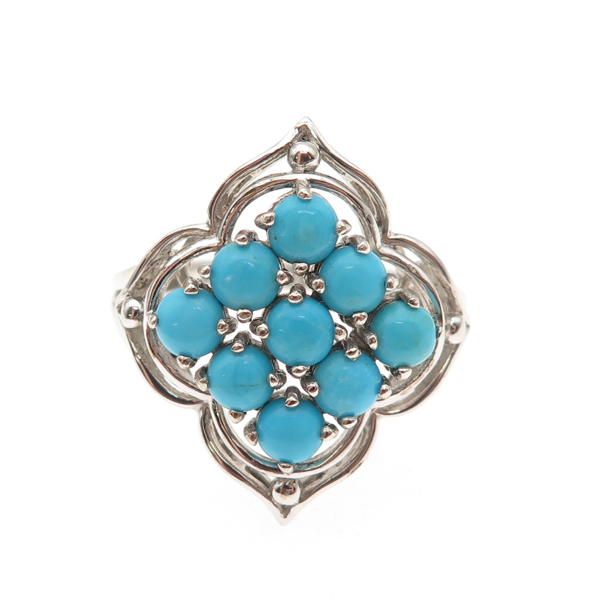 Chuck Clemency 925 Sterling Silver Real Sleeping Beauty Turquoise Ring Size 8.25