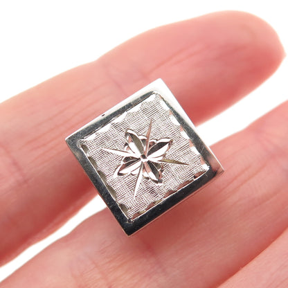 LAMODE 925 Sterling Silver Vintage Diamond-Cut North Star Lapel Pin