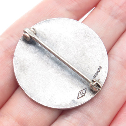 L.W. RUBENSTEIN 925 Sterling Silver Antique Belmont Gun Club Oxidized Brooch