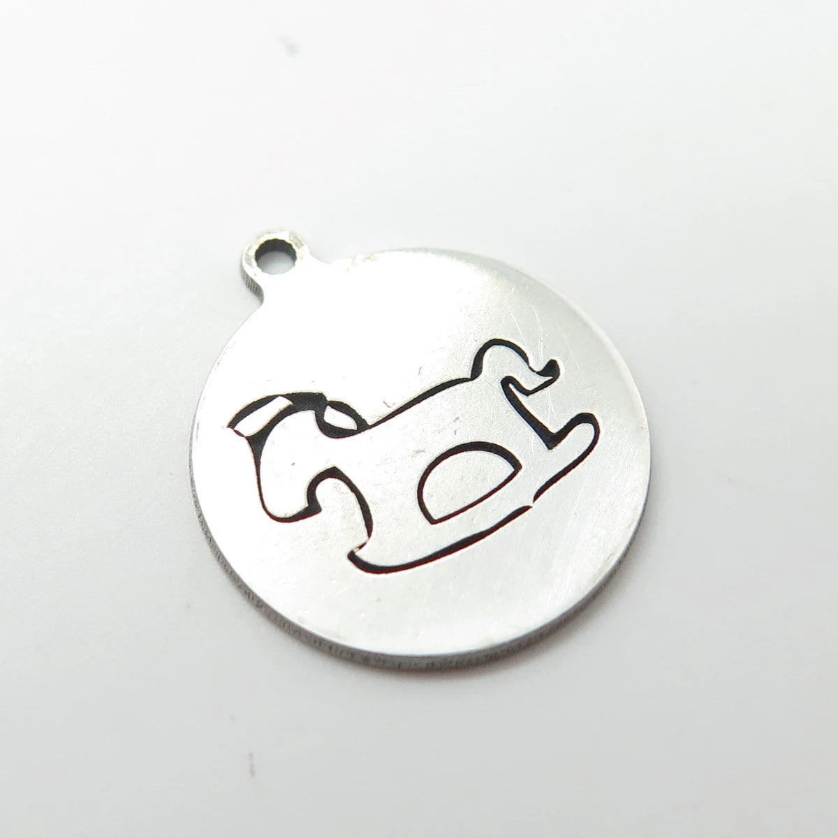 925 Sterling Silver USA Two In Town Rocking Horse Charm Pendant