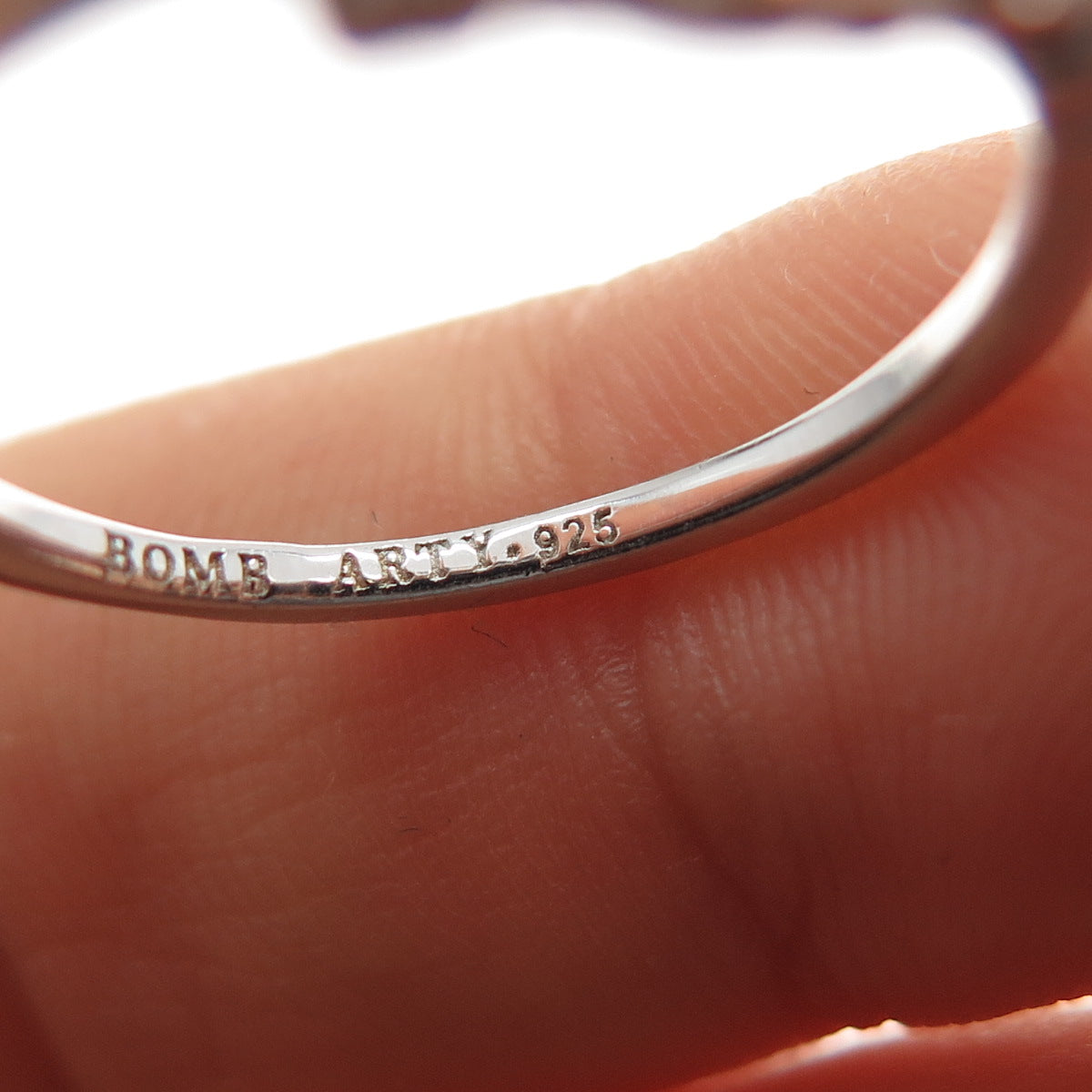 BOMB PARTY 925 Sterling Silver Round-Cut Champagne & White C Z Ring Size 7.25