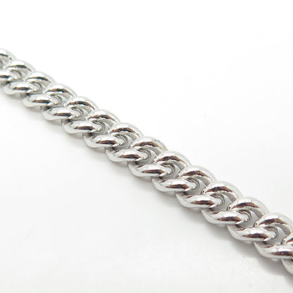 925 Sterling Silver With You Lockets Curb Link Bracelet 7"