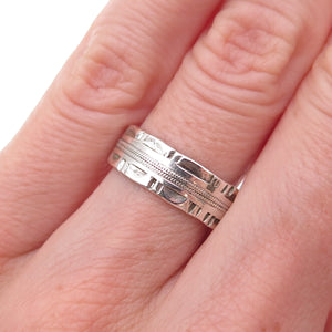 J.D. Schlang Co. 925 Sterling Silver Antique Art Deco Oxidized Band Ring Size 6