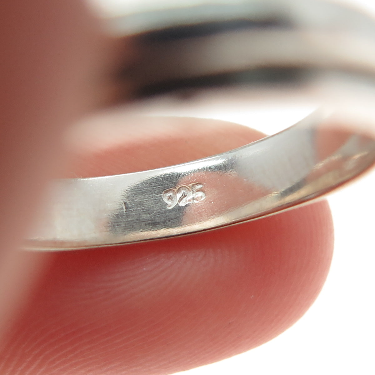 925 Sterling Silver Vintage Hammered Rotating Band Ring Size 7