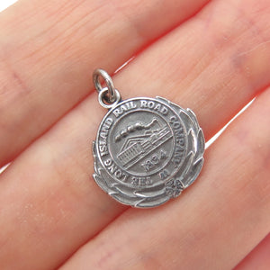 JOSTENS 925 Sterling Silver Antique LI Rail Road Co Minimalist Charm Pendant