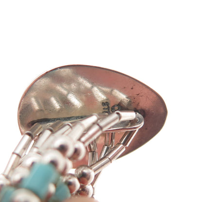 Carolyn Pollack & Quoc Turquoise Old Pawn Sterling Vintage Bear Paw Bracelet 7"