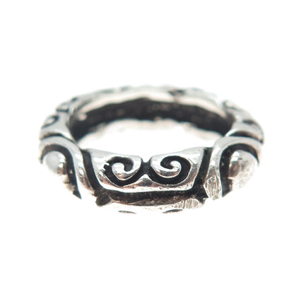 925 Sterling Silver Vintage Modernist Oxidized Band Ring Size 6.5