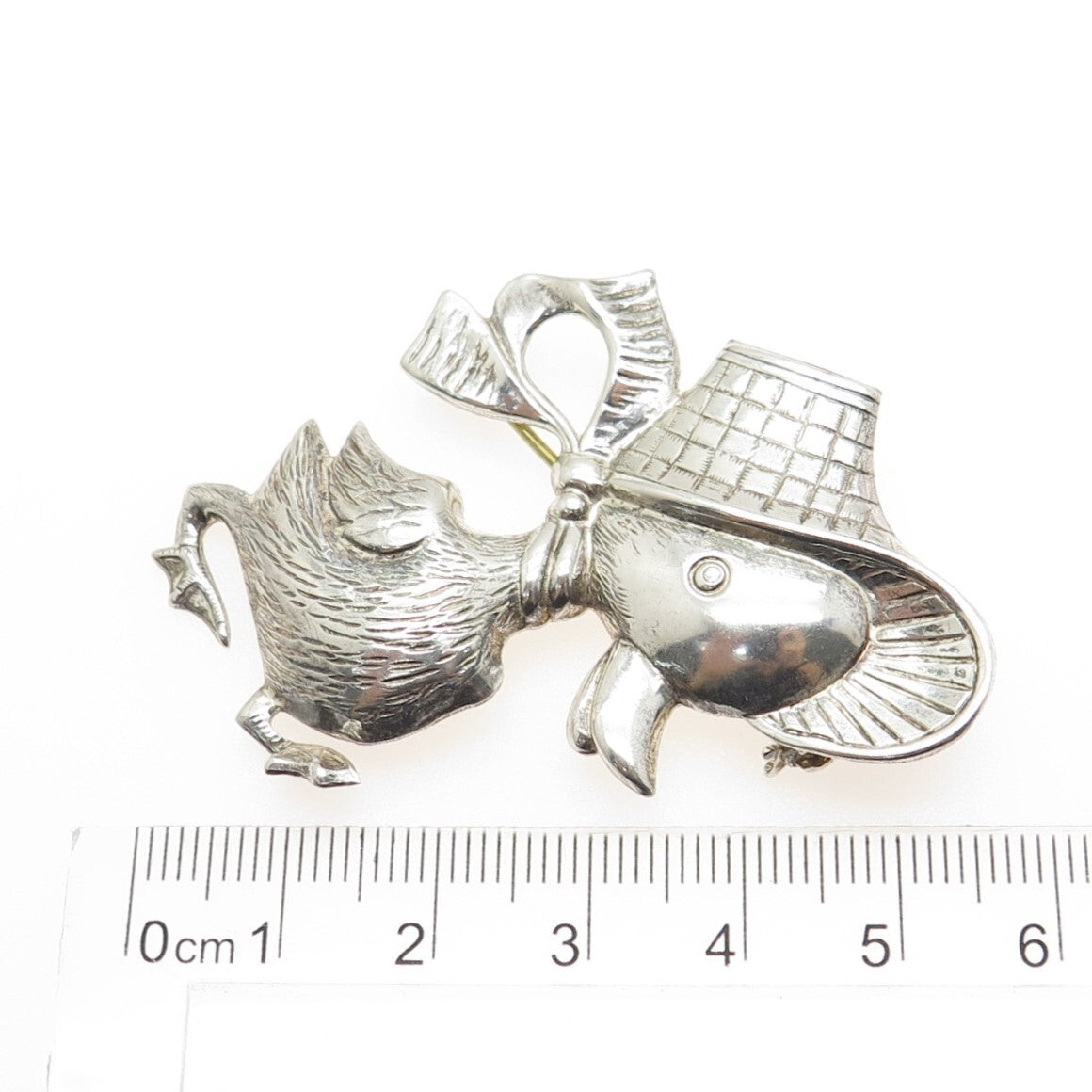 SB Silverman Brothers 925 Sterling Silver Vintage Duck Bird Pin Brooch
