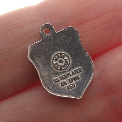 FRITZ REU & CO Silver Plated On Epns Germany Enamel Cabot Trail Charm Pendant