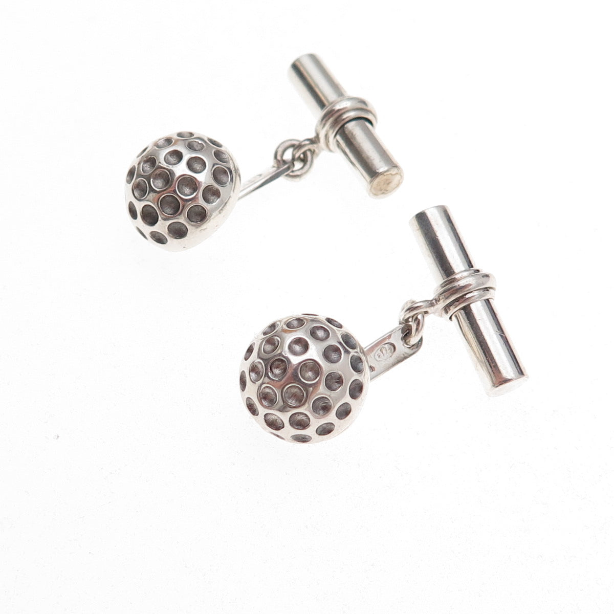 Christofle 925 Sterling Silver Vintage Golf Ball Cufflinks