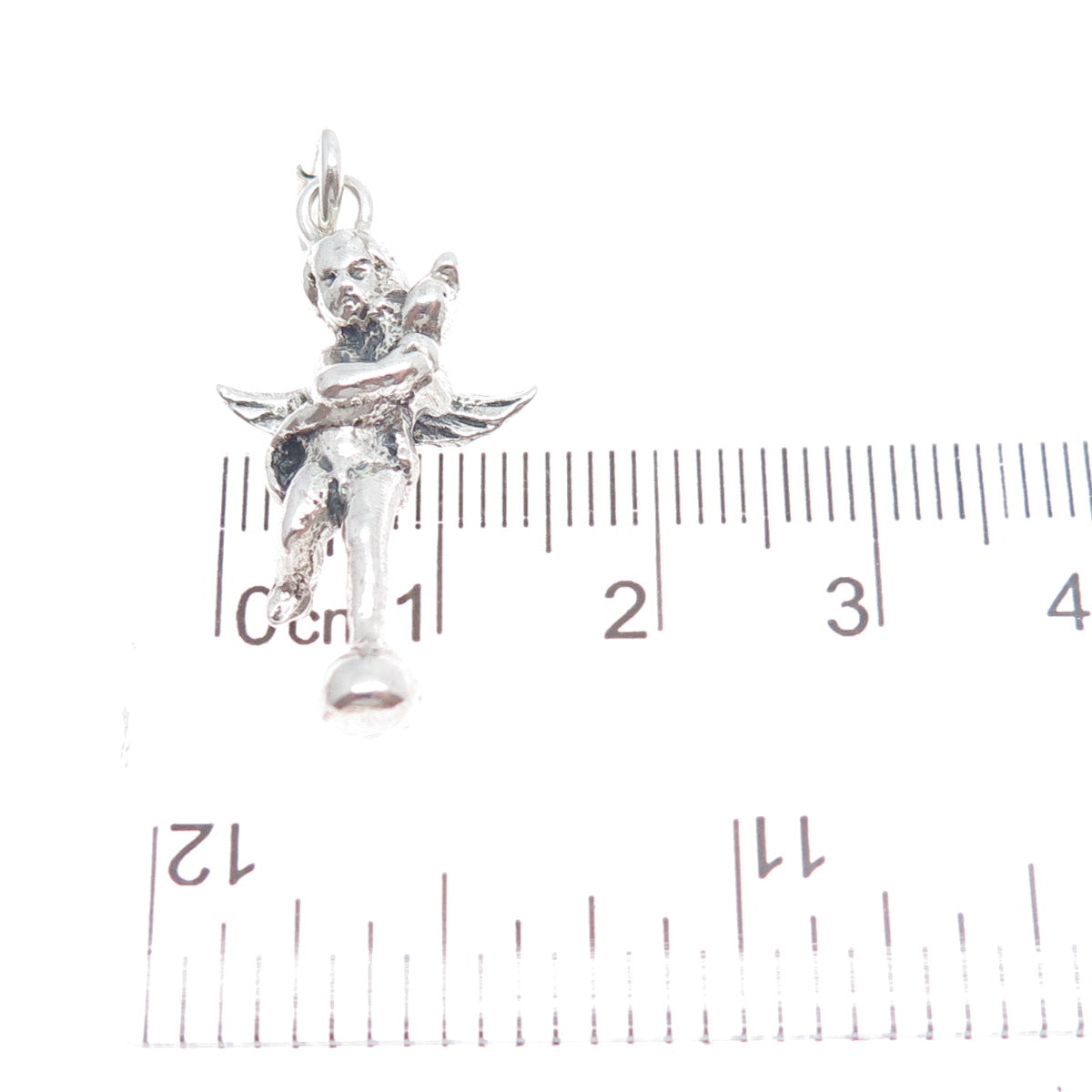 800 Silver Vintage Cherub 3D Charm Pendant