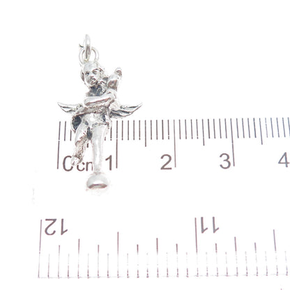 800 Silver Vintage Cherub 3D Charm Pendant