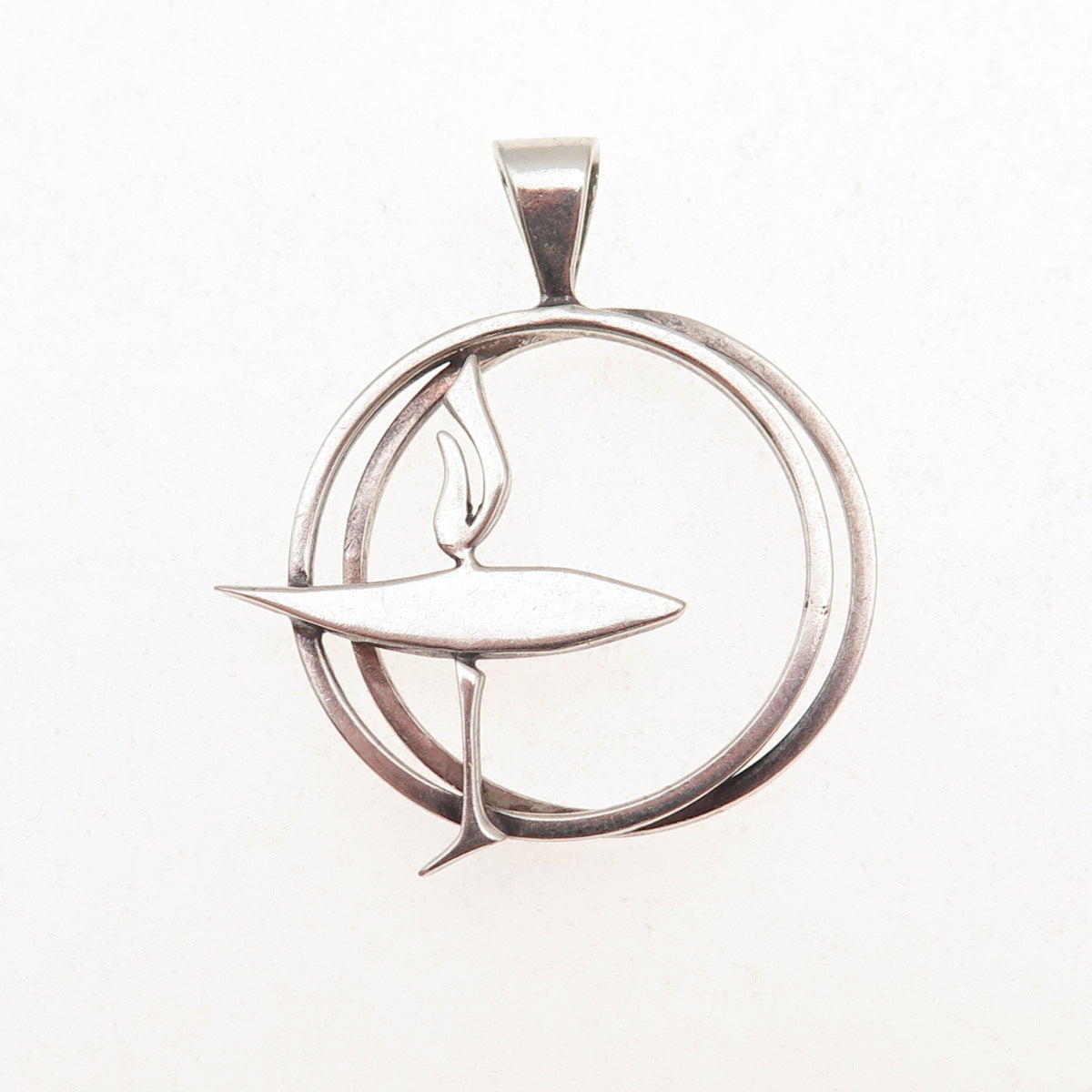 925 Sterling Silver Vintage Lamp of Knowledge Charm Pendant