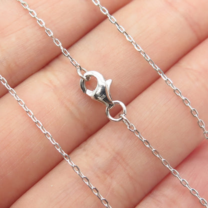 925 Sterling Silver Round-Cut C Z Letter "B" Ornate Cable Chain Necklace 16-18"
