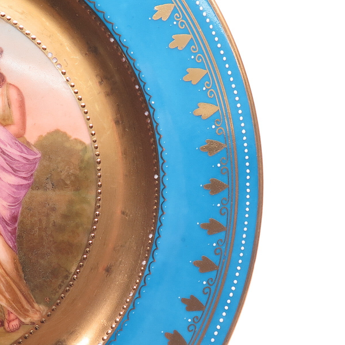 R. STARAL & ROYAL VIENNA Antique "The Young Virgill" Porcelain Cabinet Plate