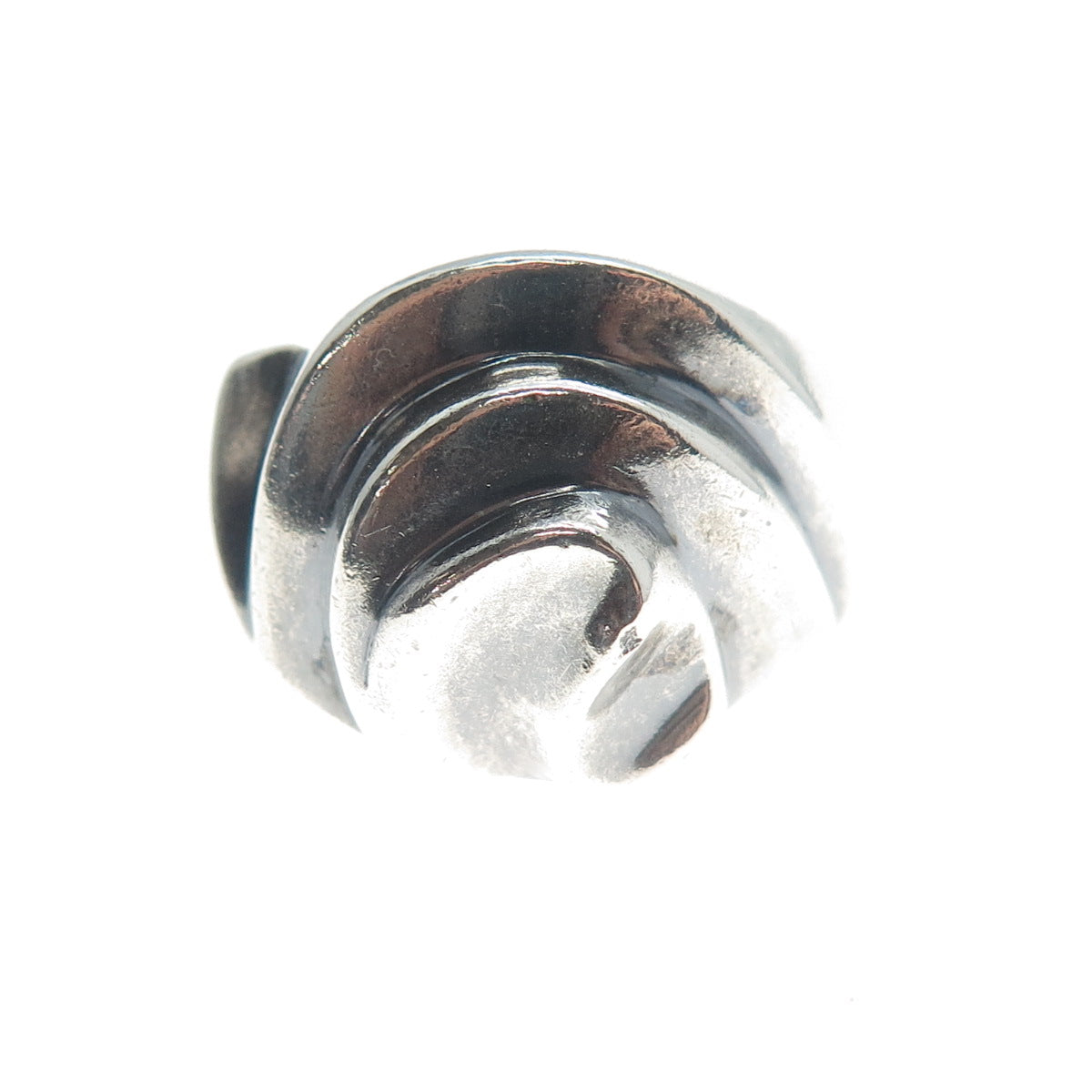 925 Sterling Silver Vintage Mexico Modernist Swirl Oxidized Ring Size 10