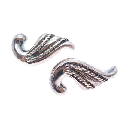 AIRIESS 925 Sterling Silver Vintage Modernist Oxidized Earrings