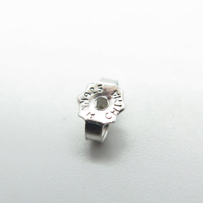 HAN 925 Sterling Silver Round-Cut White C Z Stud Earrings