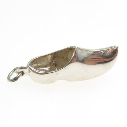 835 Silver Vintage Netherlands Dutch Clog Shoe 3D Charm Pendant