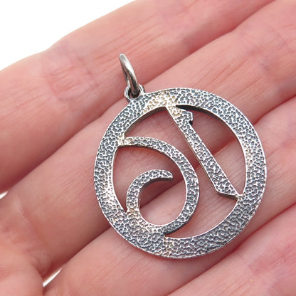 925 Sterling Silver Vintage Sweet 16 Oxidized Charm Pendant
