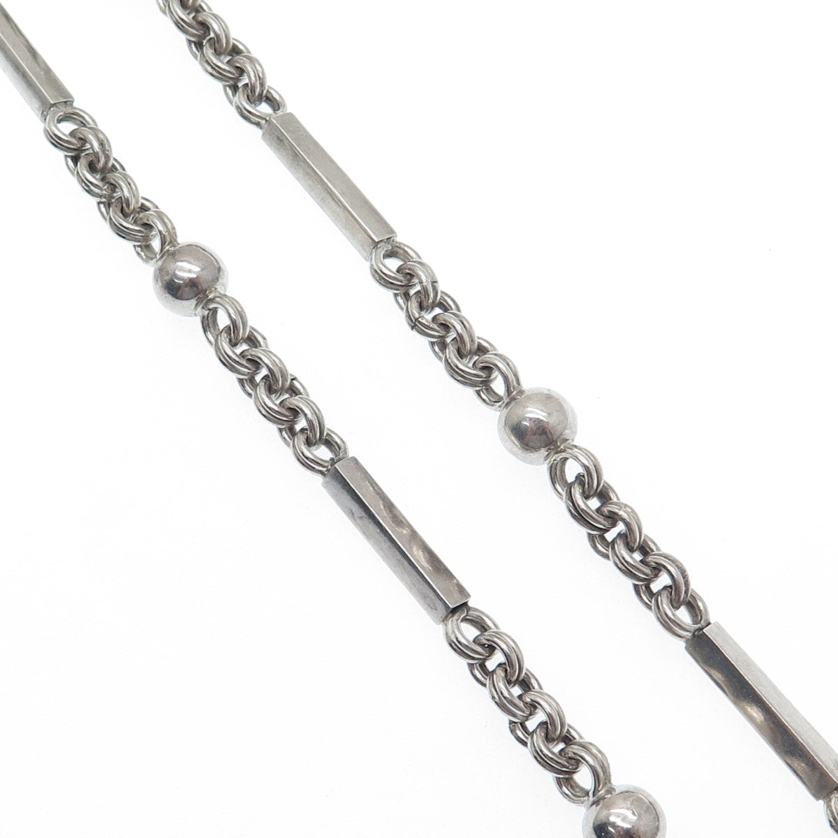 CECILIA TONO 925 Sterling Silver Vintage Mexico Multi-Chain Necklace 26"