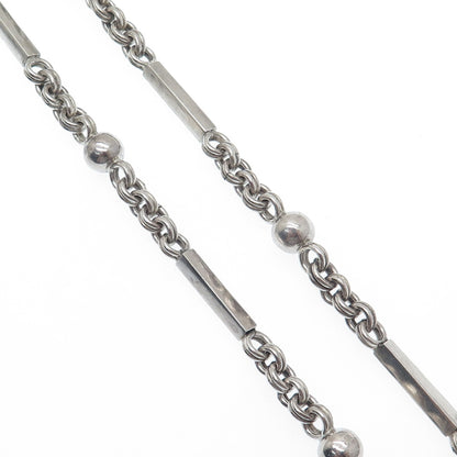 CECILIA TONO 925 Sterling Silver Vintage Mexico Multi-Chain Necklace 26"