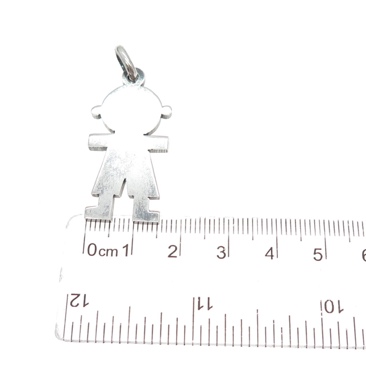 925 Sterling Silver Vintage Italy Baby Boy Oxidized Charm Pendant