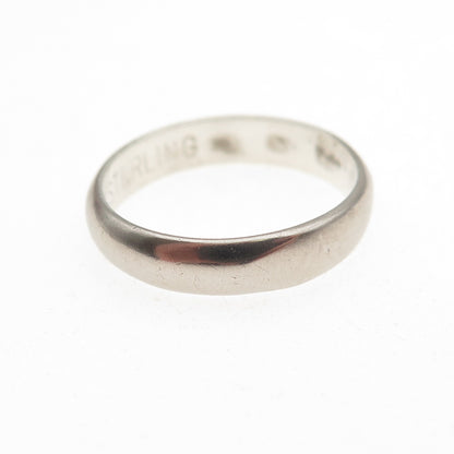 Uncas 925 Sterling Silver Vintage Classic Wedding Band Ring Size 6.25