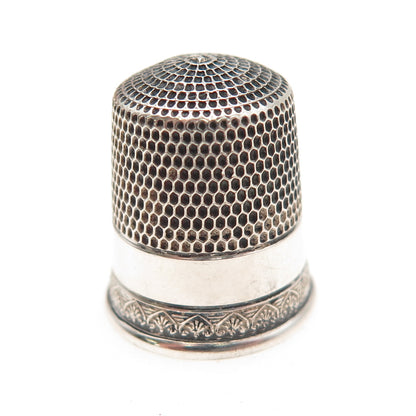 Simons Bros 925 Sterling Silver Antique Art Deco Sewing Thimble Size 8