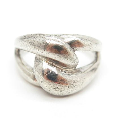 CHAPAL ZENRAY 925 Sterling Silver Vintage Modernist Knot Ring Size 7.25