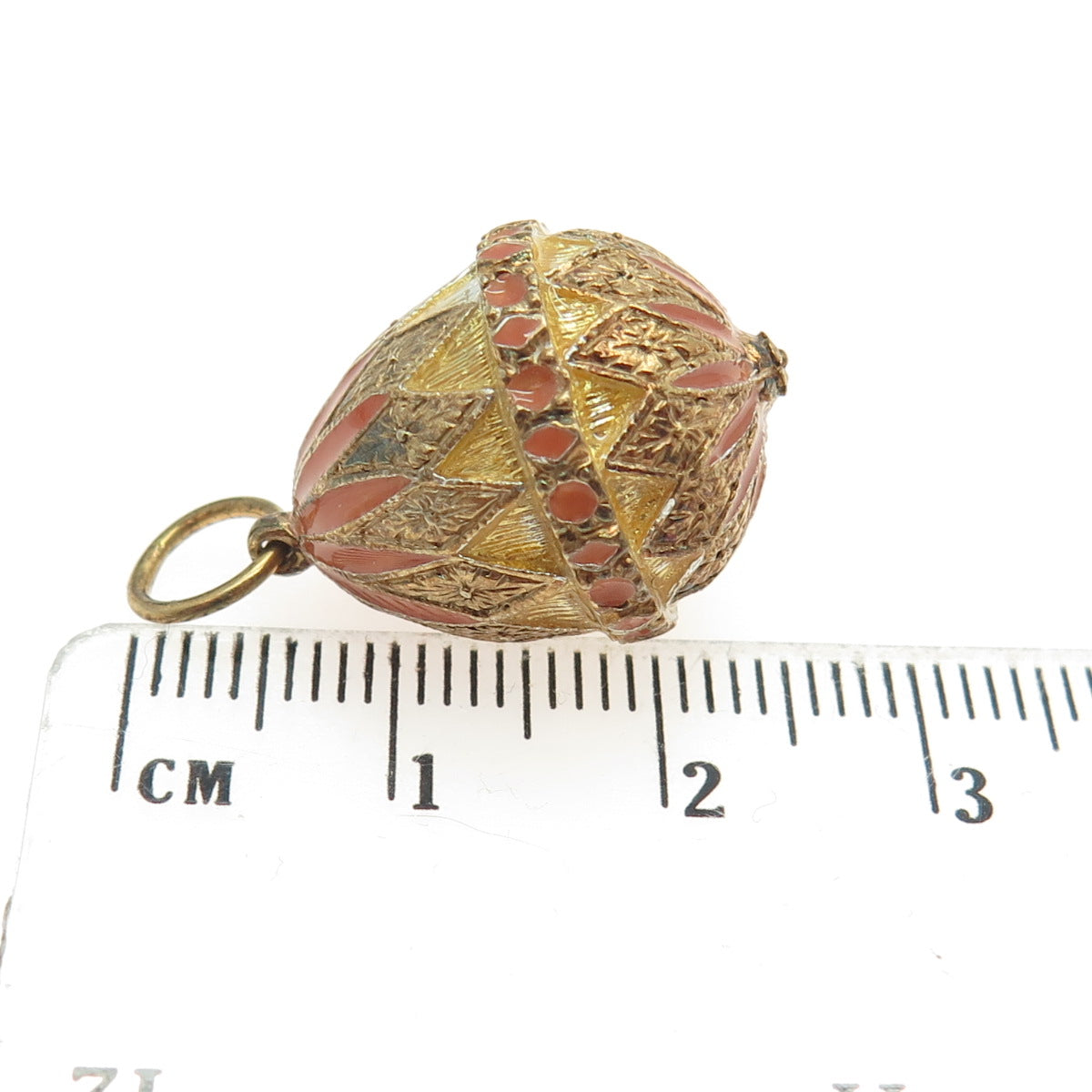 RAFKA Retired 925 Sterling Silver Vermeil Enamel Royal Easter Egg Charm Pendant