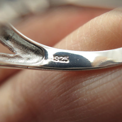 925 Sterling Silver Round-Cut Shaped C Z Modernist Ring Size 6.75