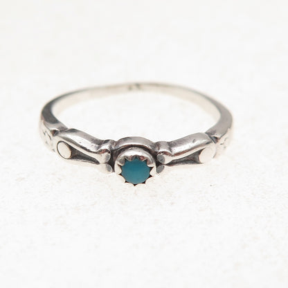 Maisels Old Pawn 925 Sterling Silver Vintage Turquoise Snake Eye Ring Size 5.75
