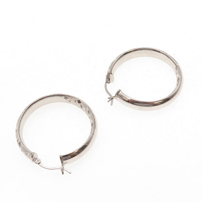 Annika Witt 925 Sterling Silver Diamond-Pattern In & Out Hoop Earrings
