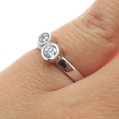 925 Sterling Silver Round-Cut C Z Ring Size 4.75