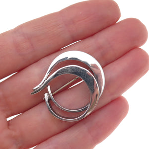 David Andersen 925S Sterling Silver Vintage Norway Modernist Oxidized Pin Brooch