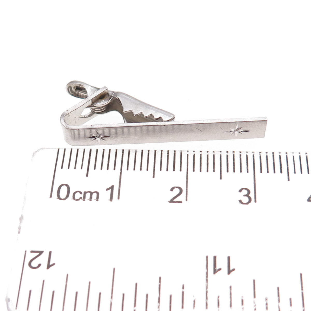 925 Sterling Silver Antique Art Deco Starburst Tie Clip