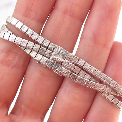 925 Sterling Silver Vintage Braided Link Bracelet 7"