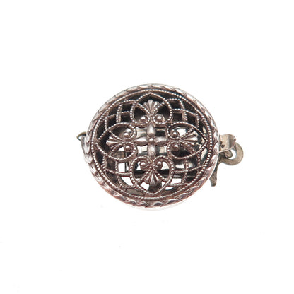 925 Sterling Silver Antique Art Deco Bracelet / Necklace Filigree Box Lock Clasp
