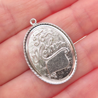 Griffith & Sons 925 Sterling Silver Vintage To Mother Tag Charm Pendant