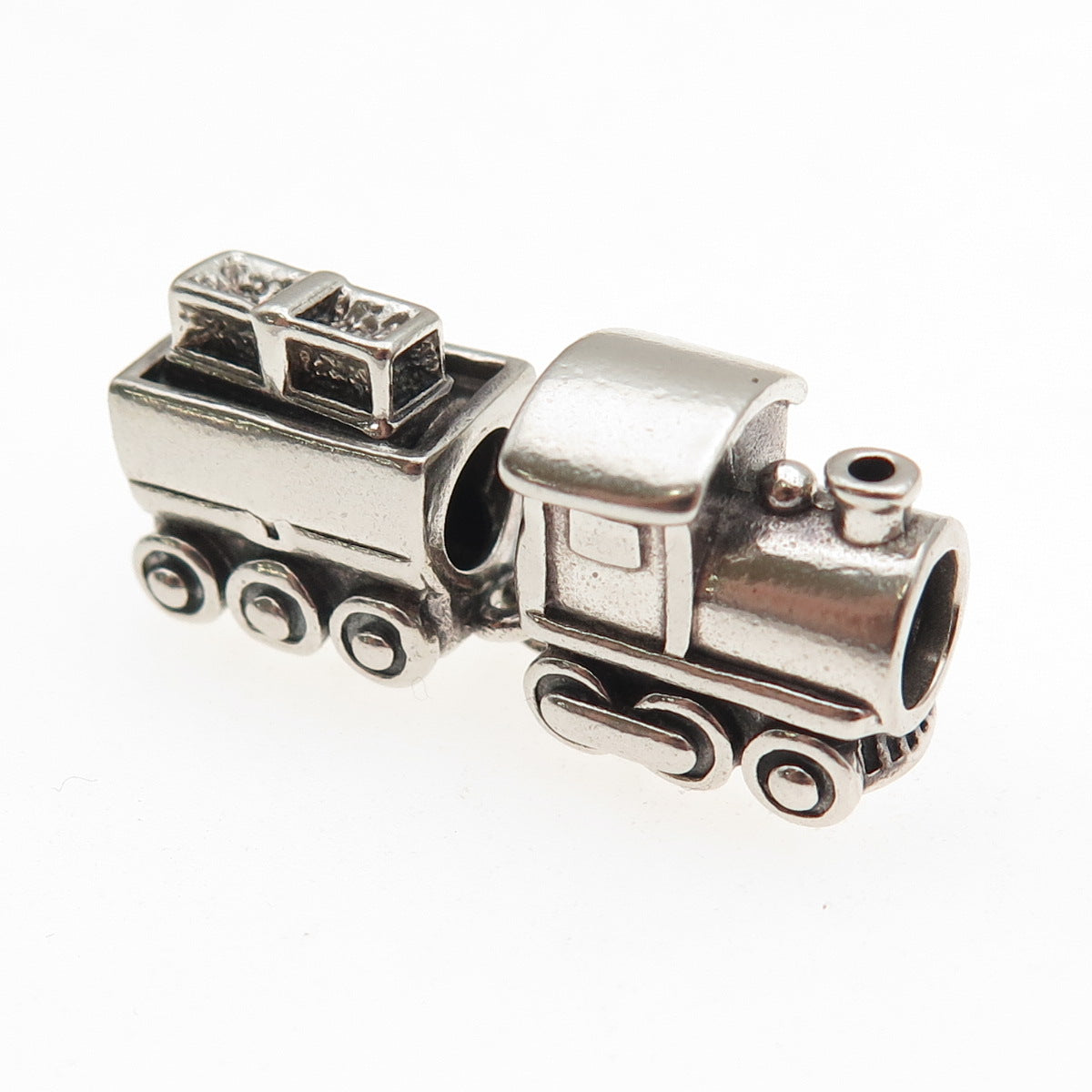 PANDORA 925 Sterling Silver Christmas Train Slide Double Bead Charm