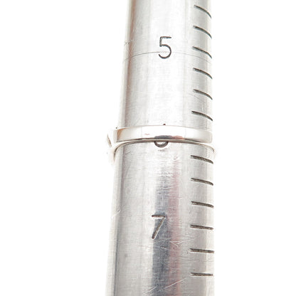 925 Sterling Silver Vintage Modernist Ribbed Dome Ring Size 6