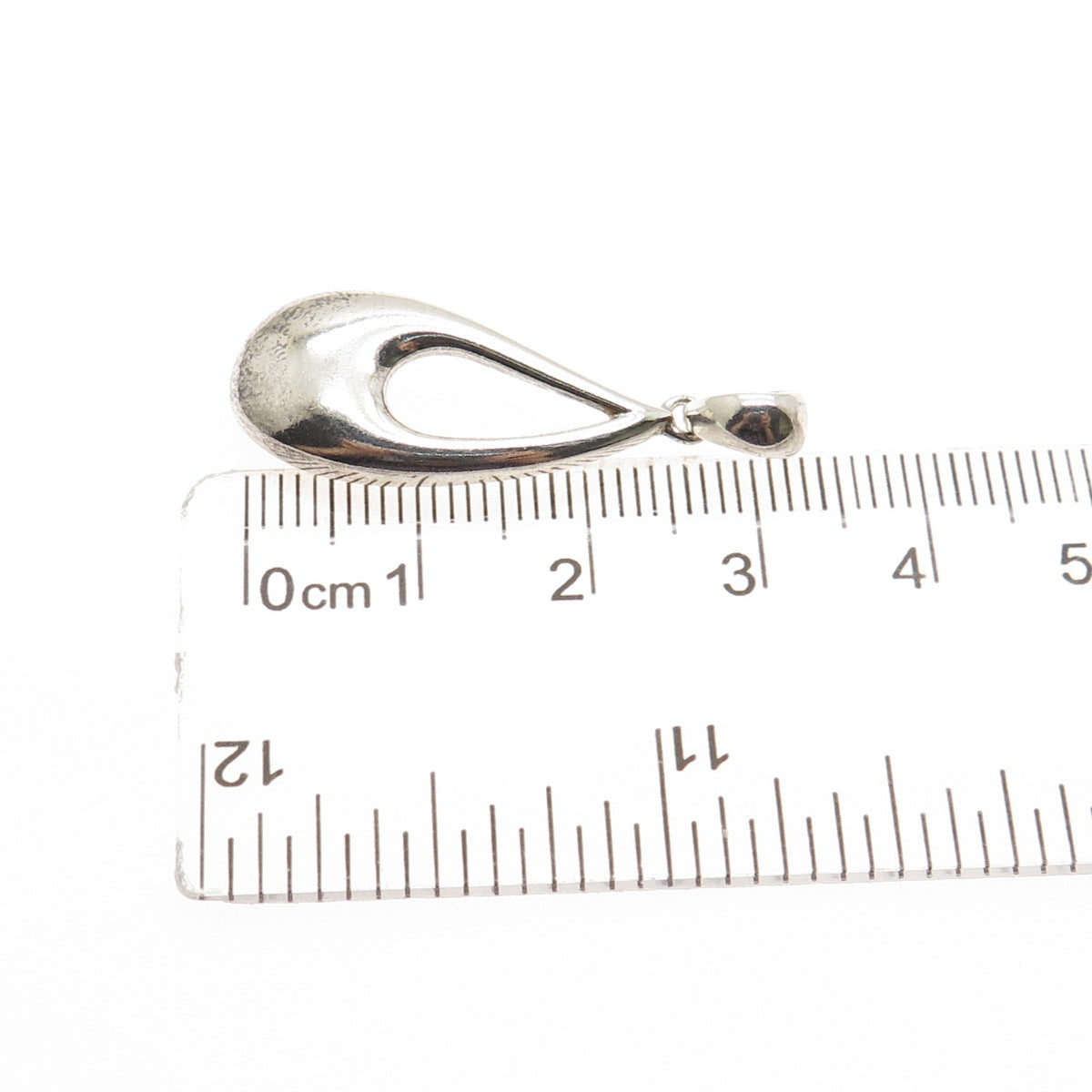 950 Silver Vintage Modernist Teardrop Charm Pendant