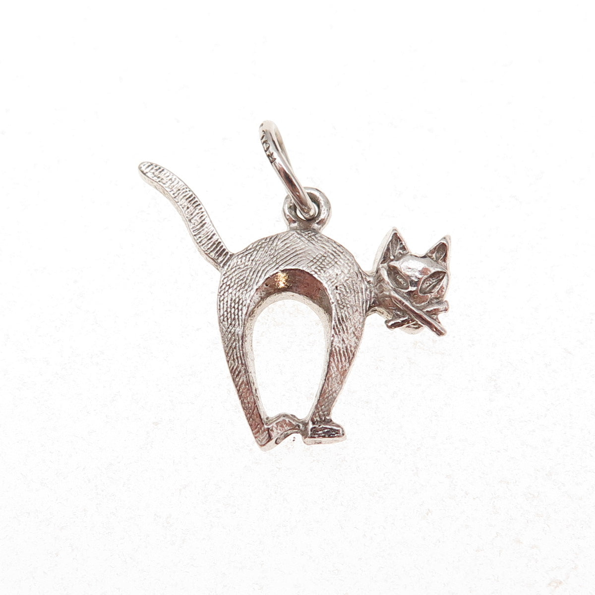 Rembrandt 925 Sterling Silver Vintage Cat Charm Pendant