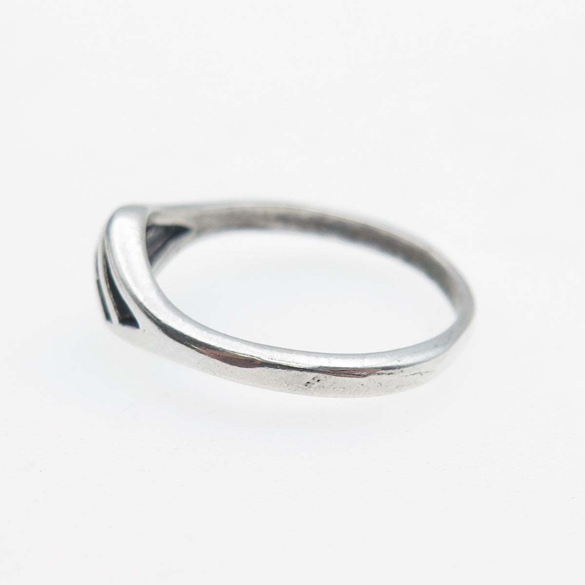 925 Sterling Silver Vintage Ribbed Oxidized Ring Size 6.5