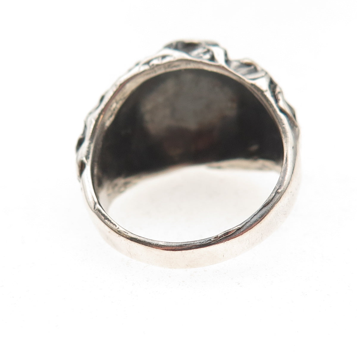 925 Sterling Silver Vintage Modernist Oxidized Ring Size 8.5