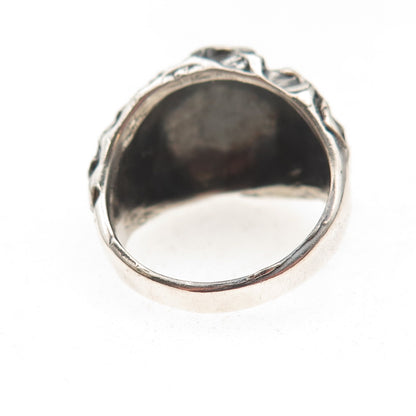 925 Sterling Silver Vintage Modernist Oxidized Ring Size 8.5